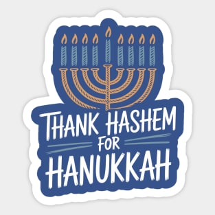 Thank HaShem for Hanukkah – Menorah Illustration Sticker